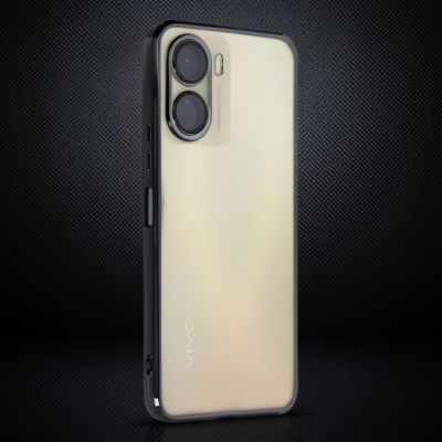 Vivo Y16 Kılıf Razer Lensli Silikon - Siyah