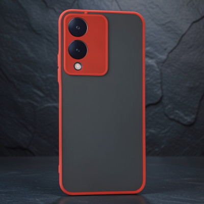 Vivo Y17s Kılıf Montreal Silikon Kapak - Kırmızı