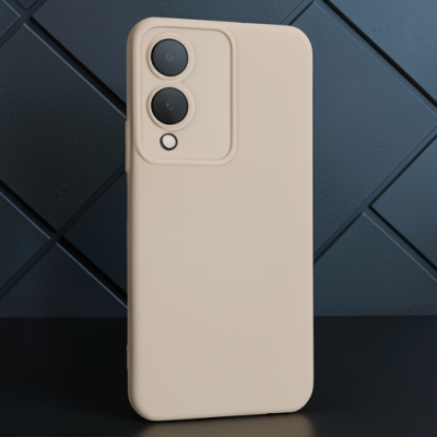 Vivo Y17s Kılıf Nano İçi Kadife Silikon - Pudra