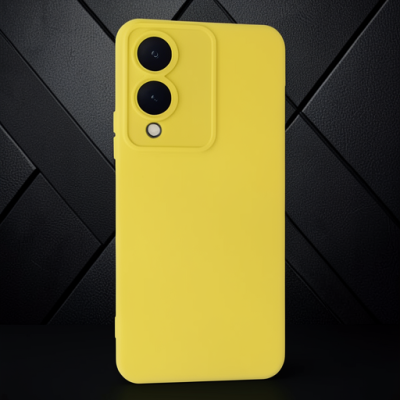 Vivo Y17s Kılıf Nano İçi Kadife Silikon - Sarı