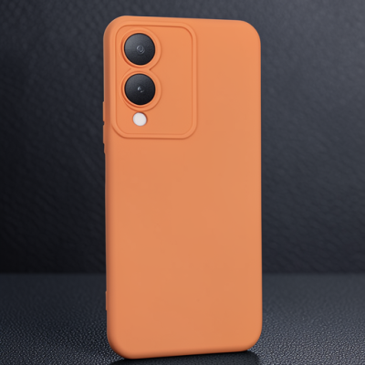 Vivo Y17s Kılıf Nano İçi Kadife Silikon - Turuncu