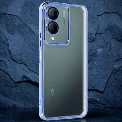 Vivo Y17s Kılıf Razer Lensli Silikon - Açık Mavi