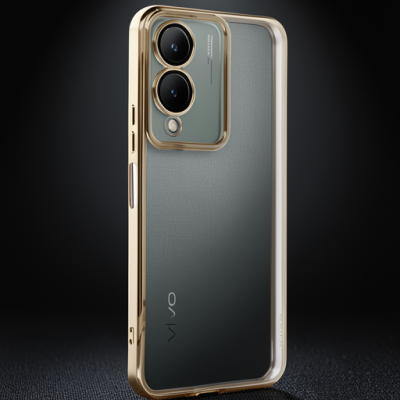 Vivo Y17s Kılıf Razer Lensli Silikon - Gold