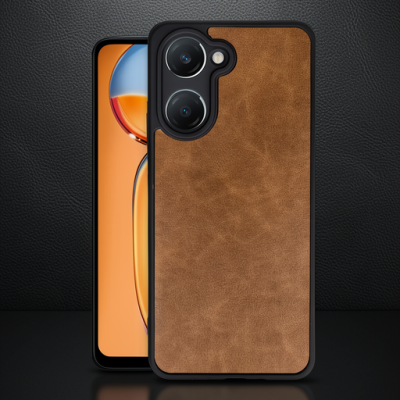 Vivo Y18 Kılıf Aras Deri Kapak - Taba