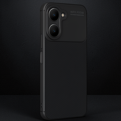 Vivo Y18 Kılıf Auto Focus Karbon Kapak - Siyah