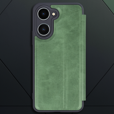 Vivo Y18 Kılıf Flip Cover - Koyu Yeşil