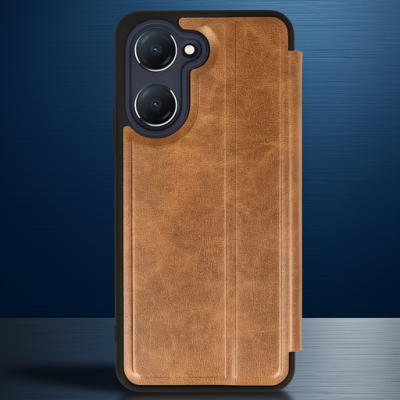 Vivo Y18 Kılıf Flip Cover - Taba