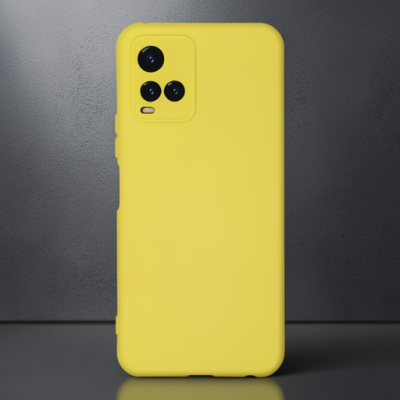 Vivo Y21s Kılıf Nano İçi Kadife Silikon - Sarı