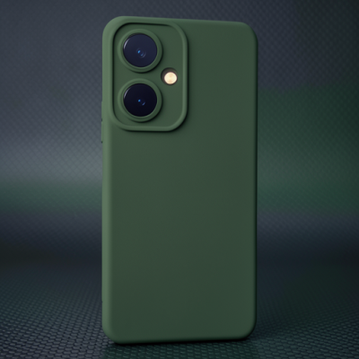 Vivo Y27 Kılıf Nano İçi Kadife Silikon - Koyu Yeşil