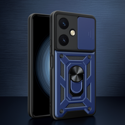 Vivo Y27 Kılıf Pars Lens Yüzüklü Silikon - Lacivert