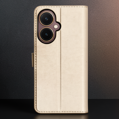 Vivo Y27 Kılıf Trend S Plus Kapaklı Kılıf - Gold
