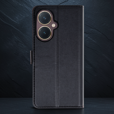 Vivo Y27 Kılıf Trend S Plus Kapaklı Kılıf - Siyah