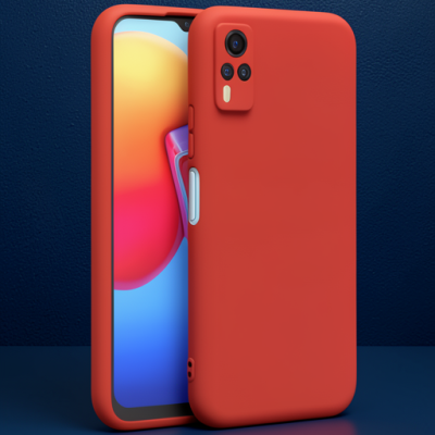 Vivo Y53s Kılıf Nano İçi Kadife Silikon - Kırmızı