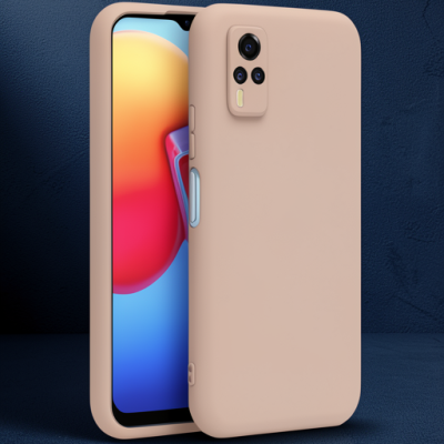 Vivo Y53s Kılıf Nano İçi Kadife Silikon - Pudra