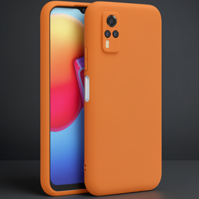 Vivo Y53s Kılıf Nano İçi Kadife Silikon - Turuncu