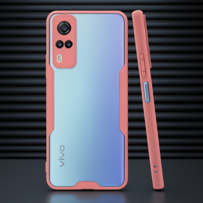 Vivo Y53s Kılıf Platin Silikon - Pembe