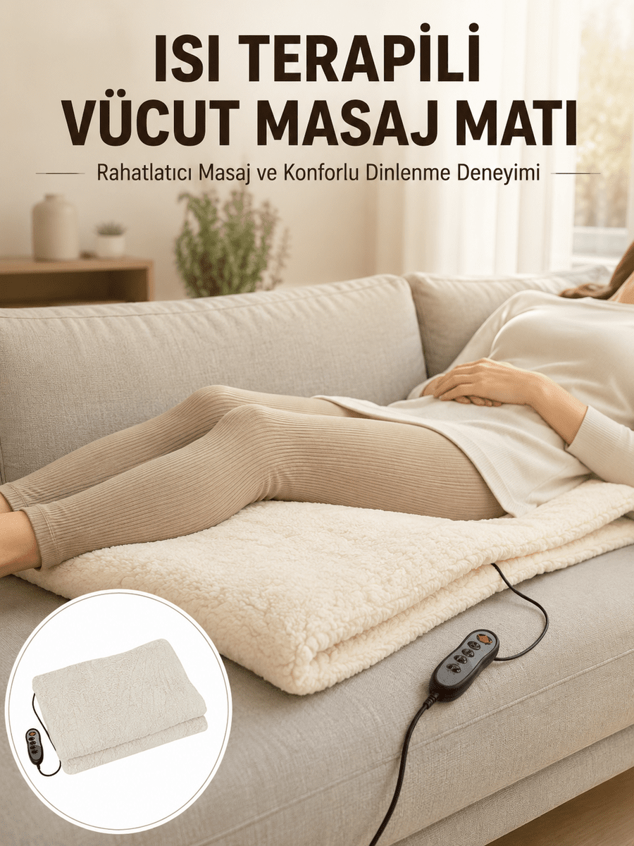 Vücut Masaj Matı Isı Terapili ve Çok Bölgeli Masaj Yeni Nesil