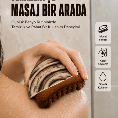 Vücut Temizleme Fırçası Ergonomik Elde Tutulan Yumuşak Kıllı Masaj Fırçası