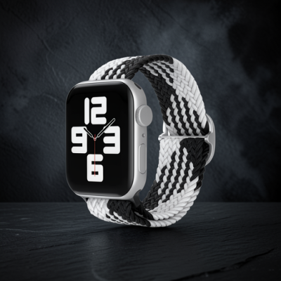 Watch 20mm Kordon - Siyah-beyaz