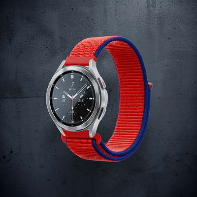 Watch 22mm Hasırlı Cırtcırtlı Kordon - Kırmızı