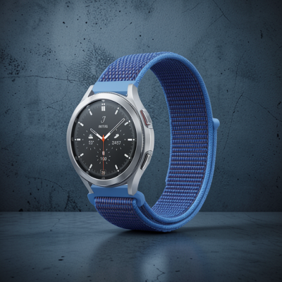 Watch 22mm Hasırlı Cırtcırtlı Kordon - Mavi
