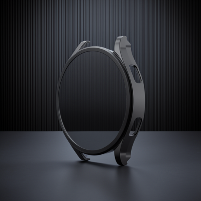 Watch 5 Pro 45mm Wall Camlı Kasa Ekran Koruyucu - Siyah
