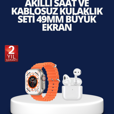 Watch 9 Max Akıllı Saat ve Kablosuz Kulaklık Seti 2 Kordonlu Sesli Görüşme Özellikli