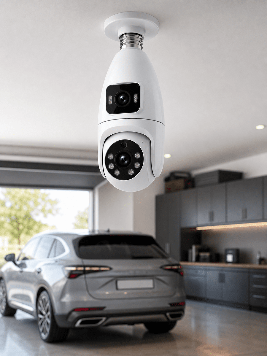 Çift Lens Wi-Fi Ampul Kamera ve Mobil Kontrol Yüksek Çözünürlüklü