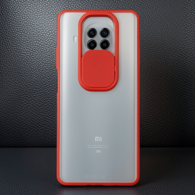 Xiaomi Mi 10t Lite Kılıf Palm Buzlu Kamera Sürgülü Silikon - Kırmızı