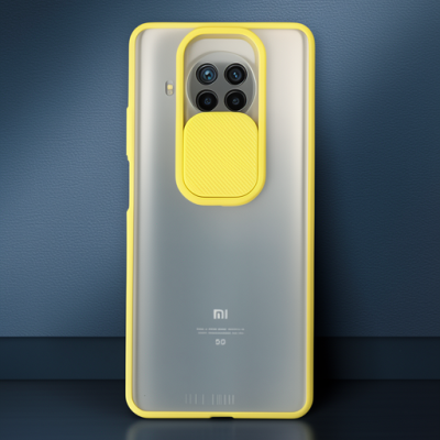 Xiaomi Mi 10t Lite Kılıf Palm Buzlu Kamera Sürgülü Silikon - Sarı