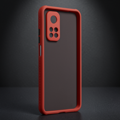 Xiaomi Mi 10t Pro Kılıf Miami Şeffaf Silikon - Kırmızı