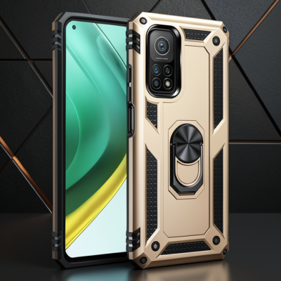 Xiaomi Mi 10t Pro Kılıf Sofya Yüzüklü Silikon Kapak - Gold