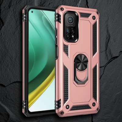 Xiaomi Mi 10t Pro Kılıf Sofya Yüzüklü Silikon Kapak - Rose