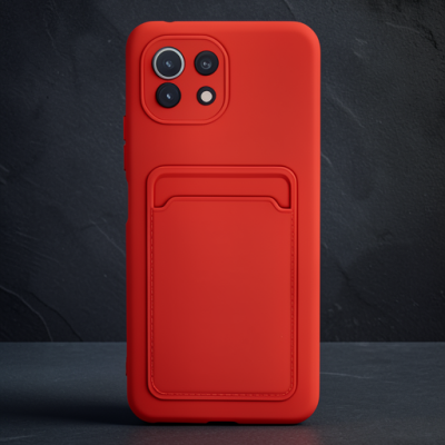 Xiaomi Mi 11 Kılıf Kelvin Kartvizitli Silikon - Kırmızı