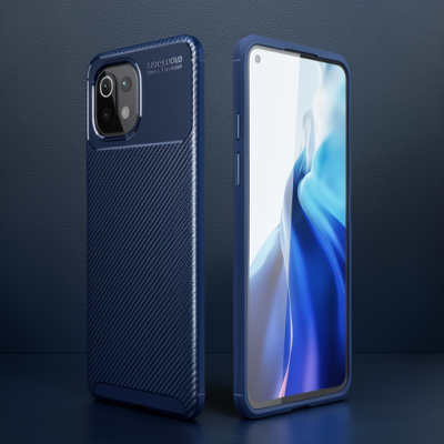 Xiaomi Mi 11 Lite Kılıf Auto Focus Karbon Kapak - Lacivert