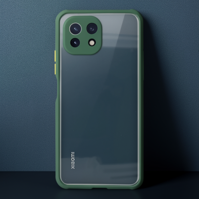 Xiaomi Mi 11 Lite Kılıf Miami Şeffaf Silikon - Koyu Yeşil