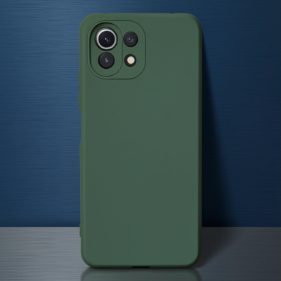 Xiaomi Mi 11 Lite Kılıf Nano İçi Kadife Silikon - Koyu Yeşil