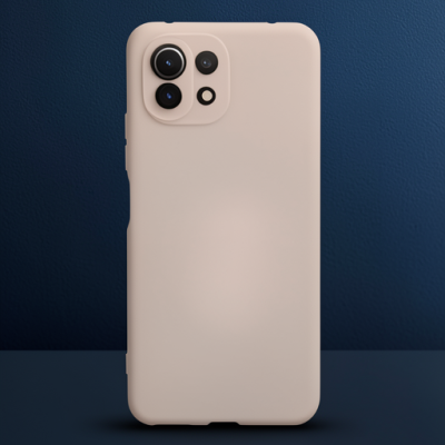 Xiaomi Mi 11 Lite Kılıf Nano İçi Kadife Silikon - Pudra