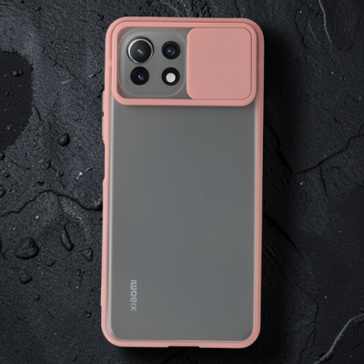 Xiaomi Mi 11 Lite Kılıf Palm Buzlu Kamera Sürgülü Silikon - Pembe