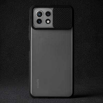 Xiaomi Mi 11 Lite Kılıf Palm Buzlu Kamera Sürgülü Silikon - Siyah