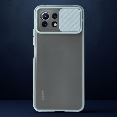 Xiaomi Mi 11 Lite Kılıf Palm Buzlu Kamera Sürgülü Silikon - Turkuaz