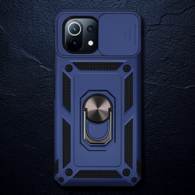 Xiaomi Mi 11 Lite Kılıf Pars Lens Yüzüklü Silikon - Lacivert
