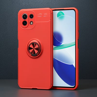 Xiaomi Mi 11 Lite Kılıf Range Yüzüklü Silikon - Kırmızı