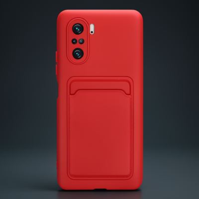 Xiaomi Mi 11i Kılıf Kelvin Kartvizitli Silikon - Kırmızı