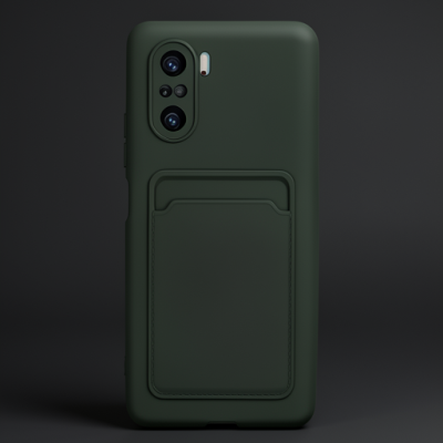 Xiaomi Mi 11i Kılıf Kelvin Kartvizitli Silikon - Koyu Yeşil