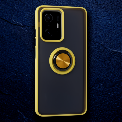Xiaomi Mi 11t Pro Kılıf Montreal Yüzüklü Silikon Kapak - Sarı