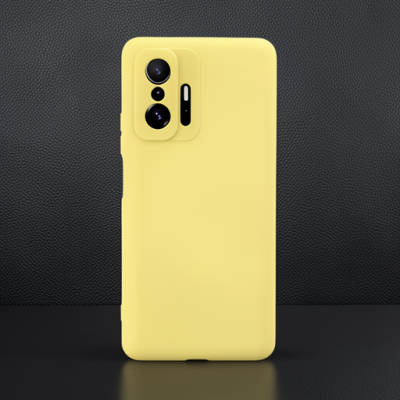 Xiaomi Mi 11t Pro Kılıf Nano İçi Kadife Silikon - Sarı