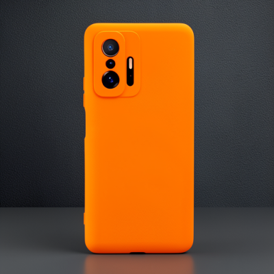 Xiaomi Mi 11t Pro Kılıf Nano İçi Kadife Silikon - Turuncu
