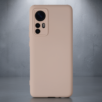 Xiaomi Mi 12 Kılıf Nano İçi Kadife Silikon - Pudra