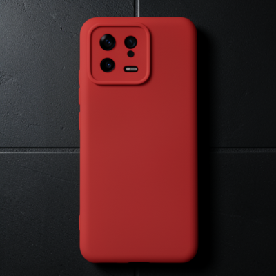 Xiaomi Mi 13 Kılıf Nano İçi Kadife Silikon - Kırmızı